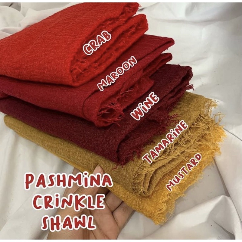 HIJAB Best Seller PASHMINA CRINKLE / CRINCLE - PASHMINA CUTTON CRINKLE / NEGRO / KUSUT-CRAB