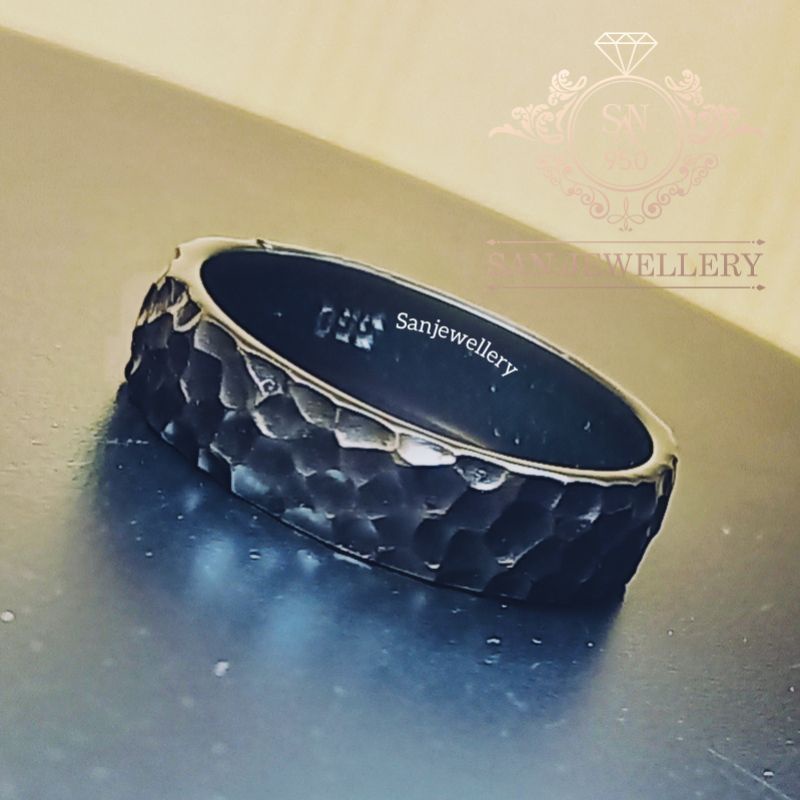 Cincin tunangan perak pria hitam platina palladium emas kawin nikah 61
