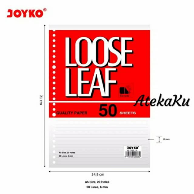 

Loose leaf / Binder Joyko A5 isi 50 Lembar