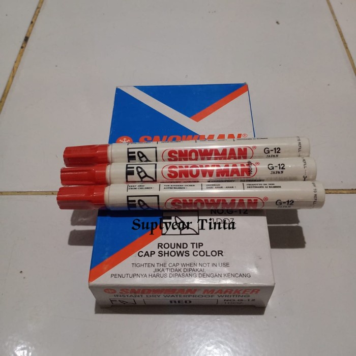 

Menakjubkan Spidol Snowman Permanent Marker Red Original(1Losin) Sale!!!