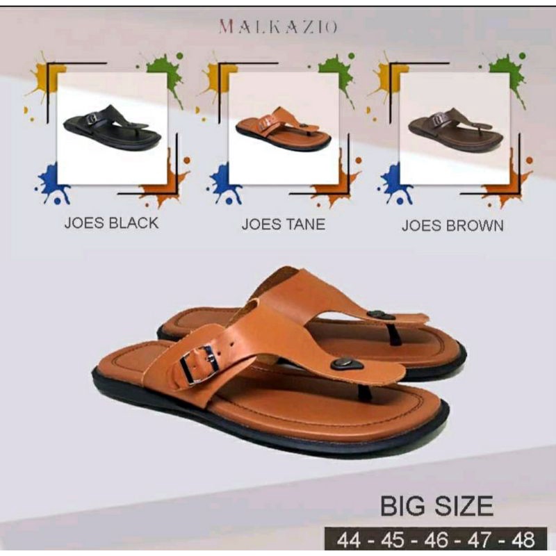 COD / Sandal Jepit Pria Dewasa Size JUMBO 44-45-46-47-48 Sendal Kulit Bapak2 Murah Empuk, 47