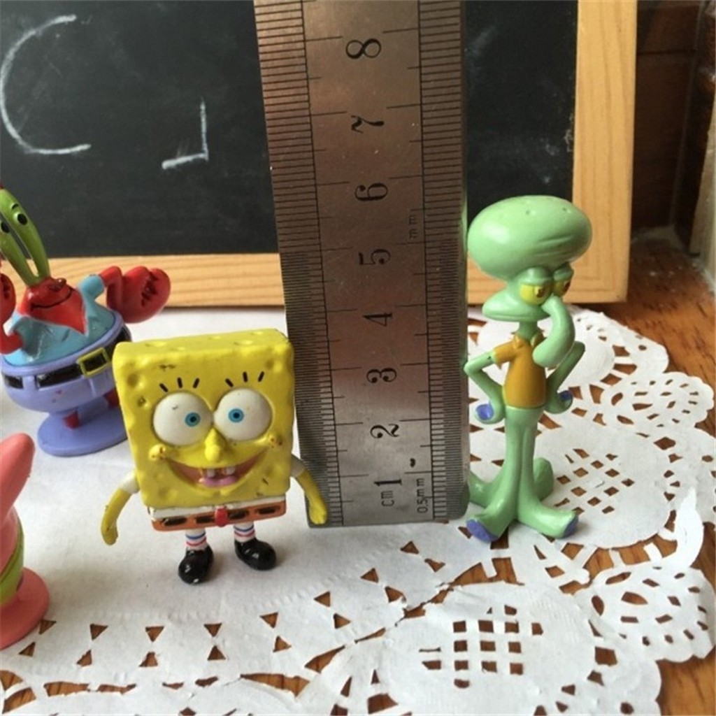 Set 6pcs SpongeBob Action Figure Mainan Pajangan Hiasan Kue