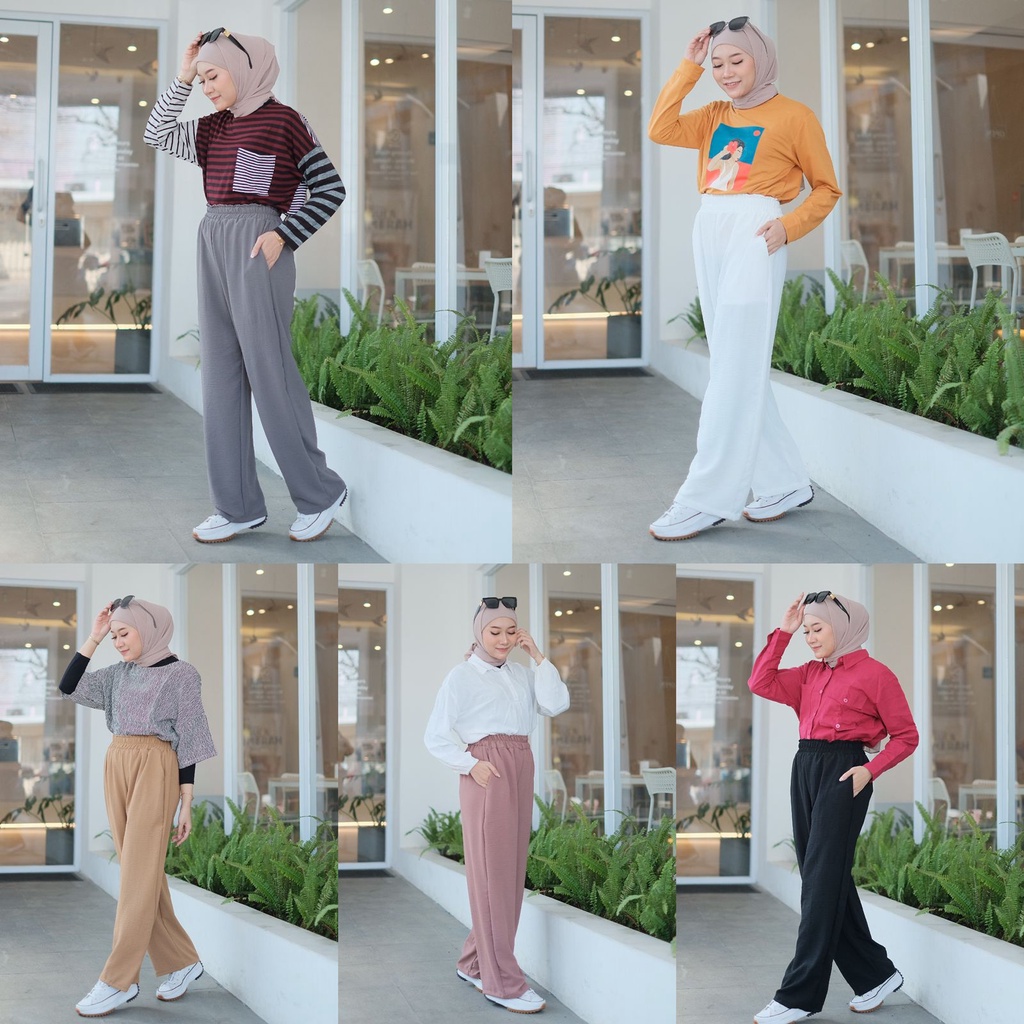1KG MUAT 4PCS | MAIA PANTS CELANA PANJANG ANTI KUSUT ANTI LECEK HITS OOTD ORIGINAL FASHION WANITA