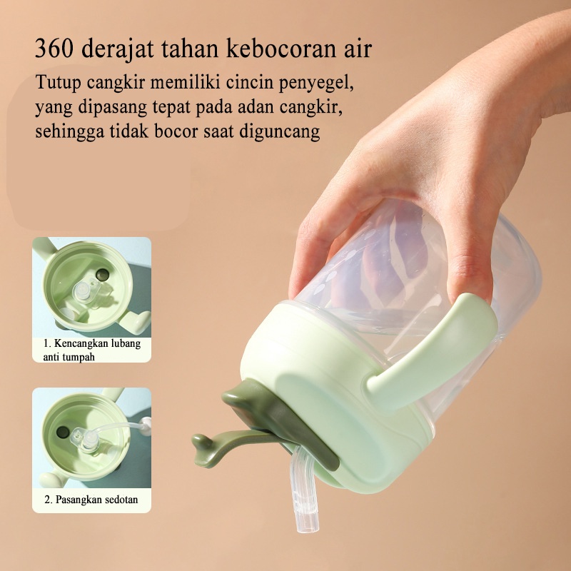 [1KG 8PCS] LBS Botol Minum Sedotan Bayi Gelas Anak Balita Anti Tumpah Cup Baby Sippy Cup 300ml