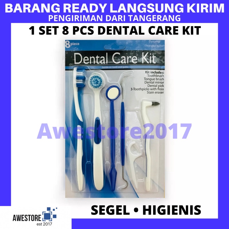 1 SET 8 PCS Dental Care Kit Alat Pembersih Karang Gigi Behel Floss