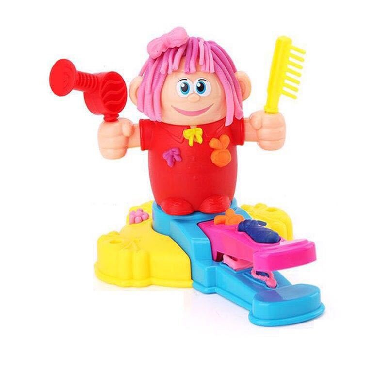 Playdoh noodle hairdresser / mesin mie tanah liat cetakan salon mainan anak