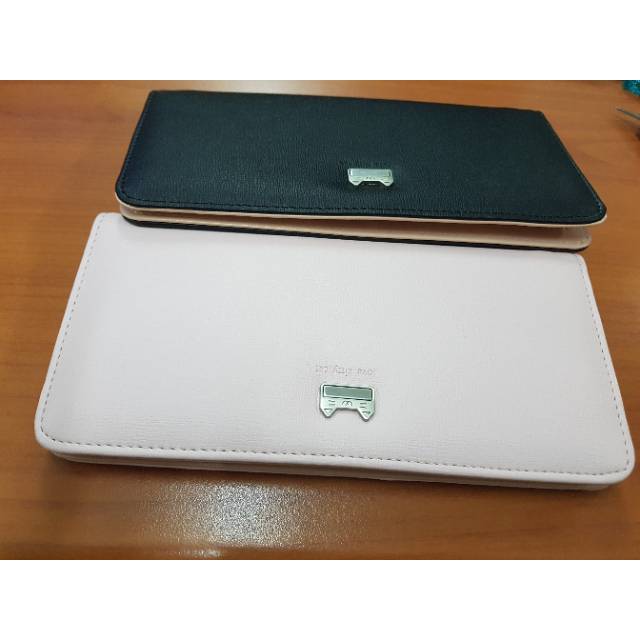 dompet panjang model terbaru miniso  lipat  hitam pink biru 