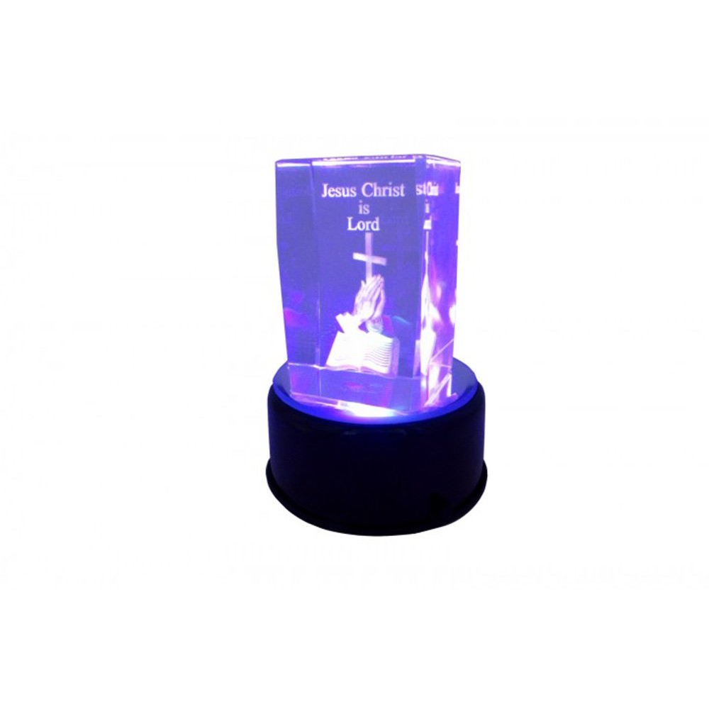 Pajangan Crystal 3D Laser   Jesus is Lord Exclude Docking Lampu LED