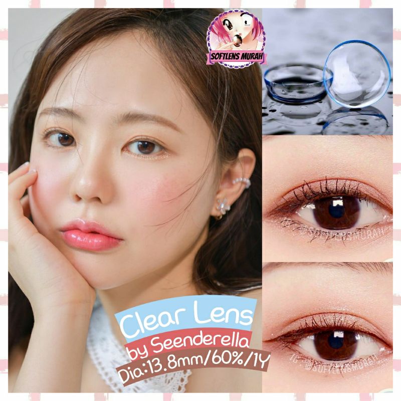 Clear softlens  Lensa Bening Softlens bening nyaman ukuran se mata 13.8mm no trace. Ada blue tint se