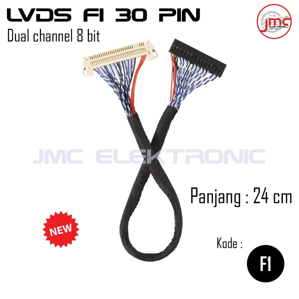 1PCS KABEL LAYAR TCON LVDS LED 30PIN 1 CHANNEL 2 CHANNEL 1CH 2CH 8BIT