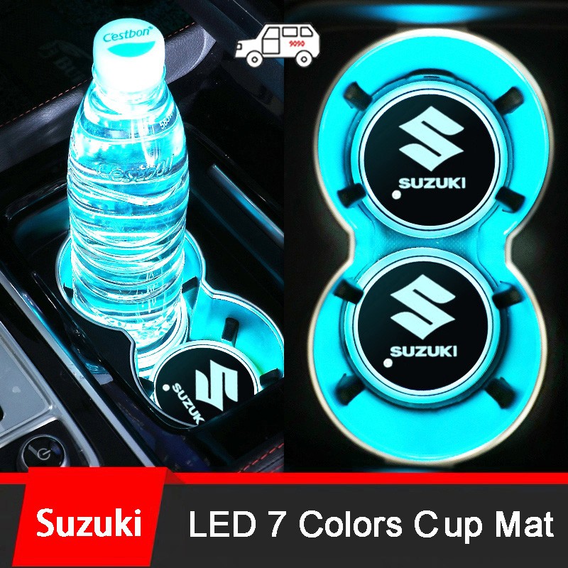 2 Peices Holder Botol Air Minum Anti Slip Tahan Air Dengan Led Warna-Warni Untuk Suzuki Swift Sx4 Alto Alivio Jimny Samurai Vitara