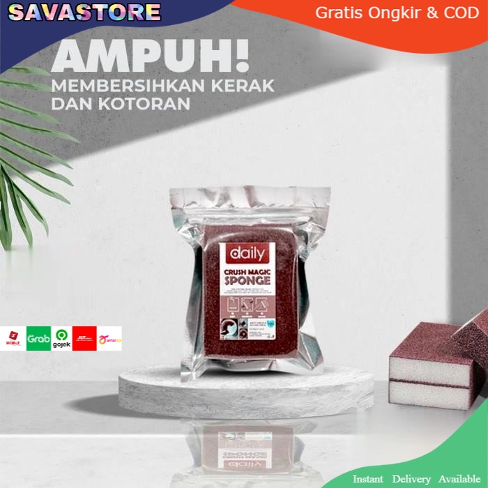 DAILY CRUSH MAGIC SPONGE AMPUH HILANGKAN KERAK - SPONS PEMBERSIH KERAK PANCI