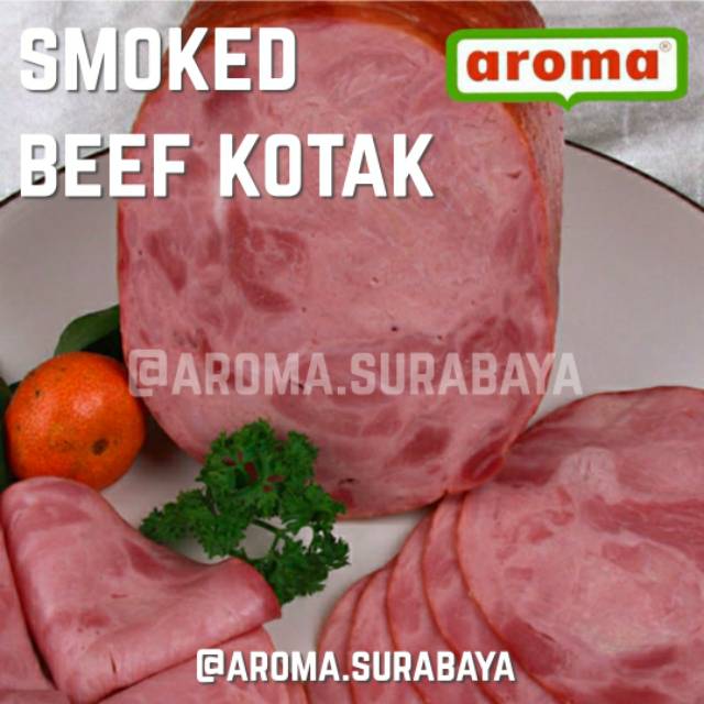 

AROMA Smoked Beef Kotak 1000gr / 1kg Daging Sapi Asap HALAL Meat Frozen Food