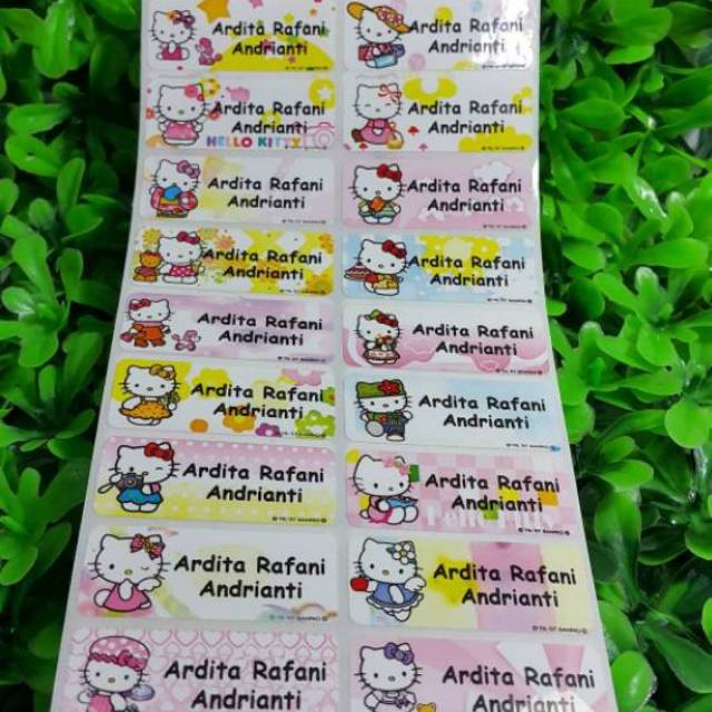 

Hello Kitty Label nama sticker label name waterproof