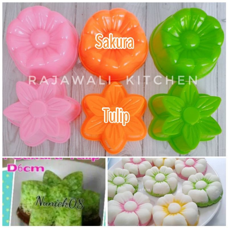 Cetakan Puding Putu Ayu Bunga Sakura Melati Tulip Plastik