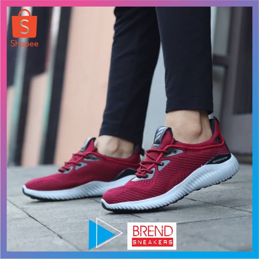 ASLI SNEAKERS WANITA ADIDAS ALPHABOUNCE RUNNING||SEPATU JOGING SPORT CEWEK SANTAI HARIAN OLAHRAGA