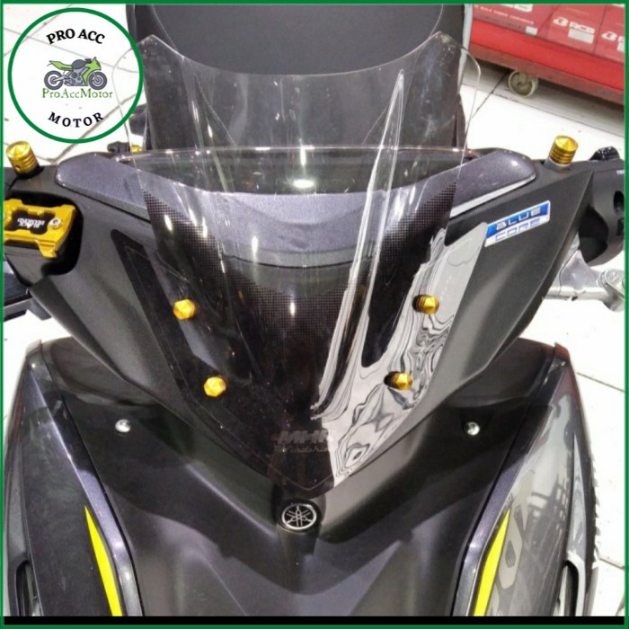 Visor New Aerox 2021 carbon MHR dan Visor Aerox Lama - Smoke Rayben