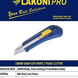 

BISA COD Pisau Cutter 18mm LAKONI PRO 101008/ S. Off Knife (3 Blades) LAKONIPRO