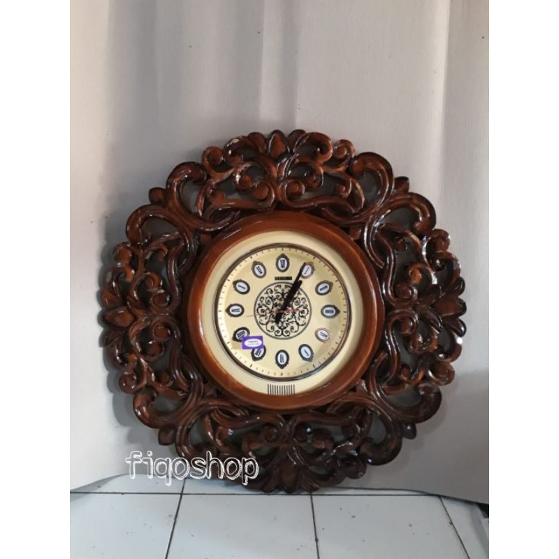Jam Dinding Ukiran Kayu Jati Furniture Jepara