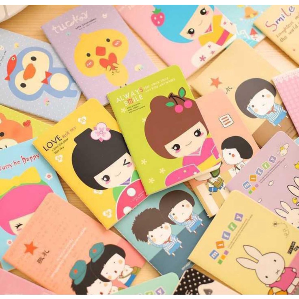 BUKU TULIS MINI MOTIF KARTUN / NOTE BOOK MINI CARTOON RANDOM