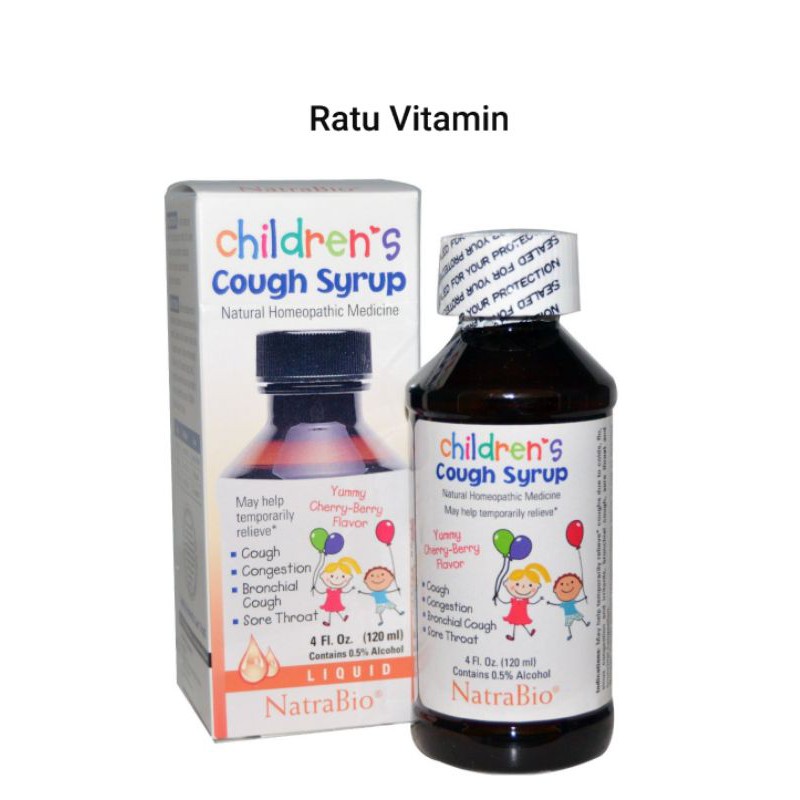 Natrabio Childrens Cough Syrup Yummy Cherry Berry Flavor 4 fl oz (120 ml)