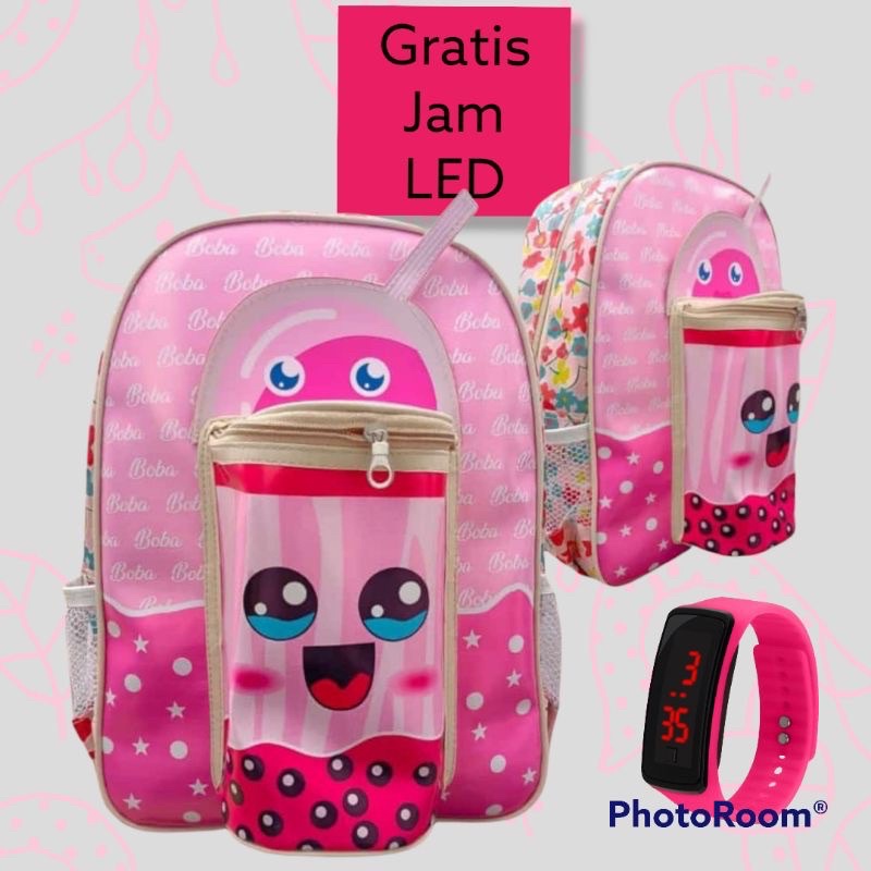 tas anak boba lucu gratis jam tangan mewah