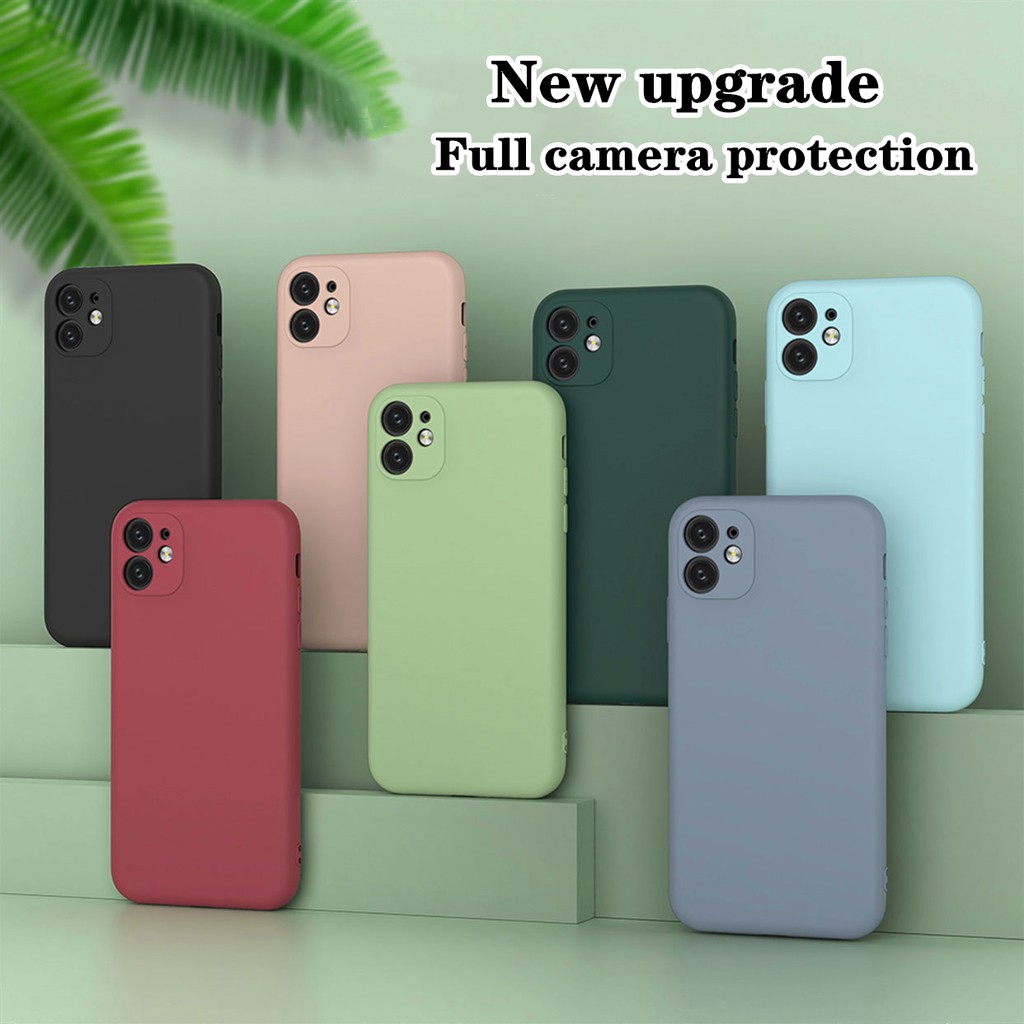 Soft Case TPU Polos Proteksi Kamera shockproof Cover iphone 6 6s 7 8 PLUS X Xr Xs 11 Pro Max