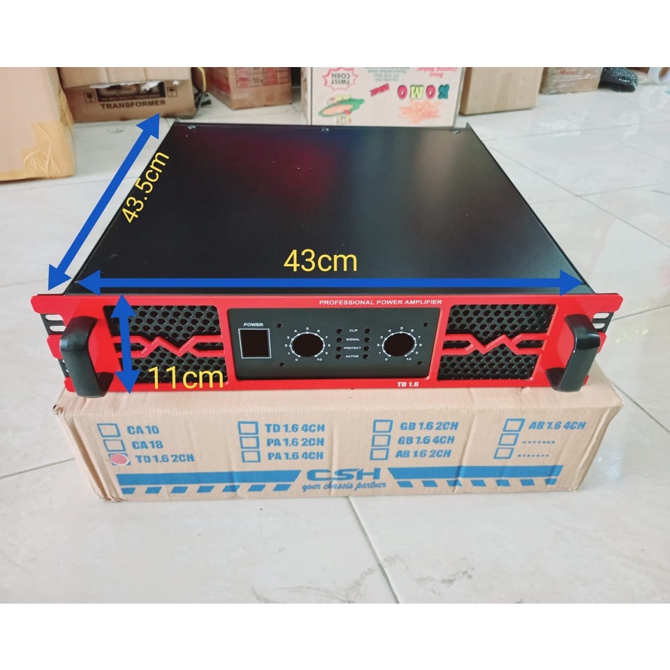 BOX POWER AMPLIFIER 2CH TD 1.6 Box power amplifier 2 channel TD1.6 2U