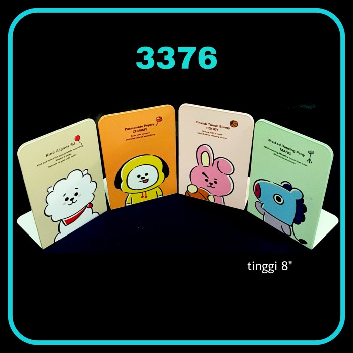 

Mudah Sos Book End Mq-3376 Bt21 / Pembatas Buku Besi / Pembatas Buku Terlaris