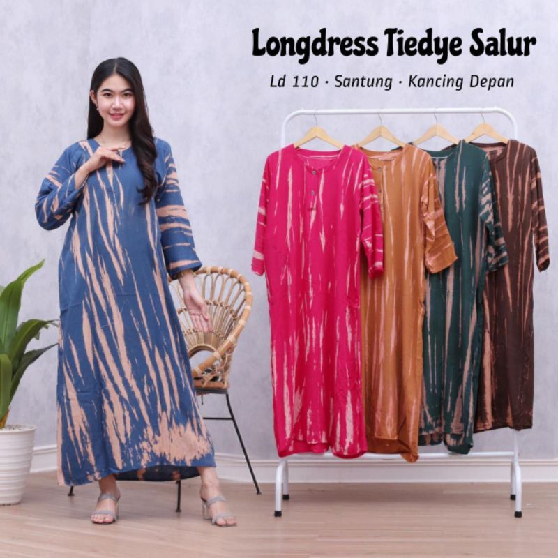 LONGDRESS PERCA GRADASI KOTAK TIEDYE SALUR BUSUI ADEM BUMIL BATIK PEKALONGAN MURAH DASTER BUSUI BATIK TERBARU 2021-1