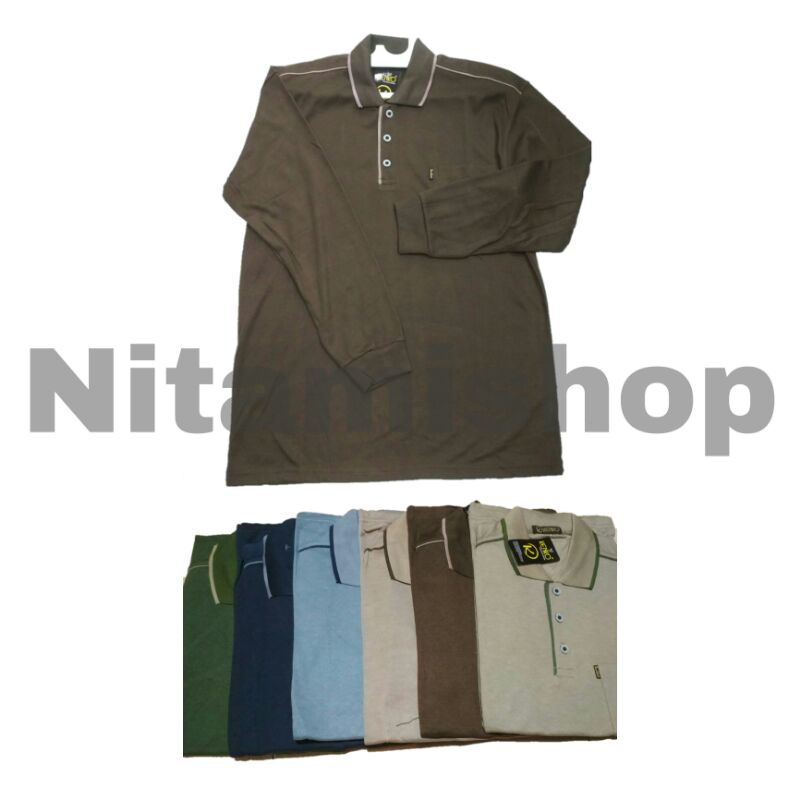 KAOS KERAH KENKO PANJANG POLOS / KAOS KERAH PANJANG POLET / KAOS KERAH PANJANG POLOS