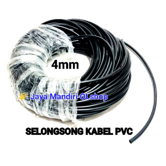 SELANG PEMBUNGKUS KABEL 4 MM / SELONGSONG KABEL PVC ANTI PANAS 4 MM