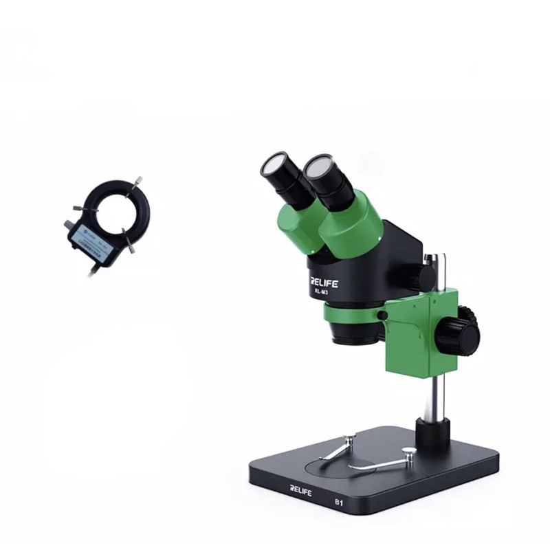 MICROSCOPE MIKROSKOP BINOCULAR RELIFE RL-M3 ZOOM STEREO + LED LAMP