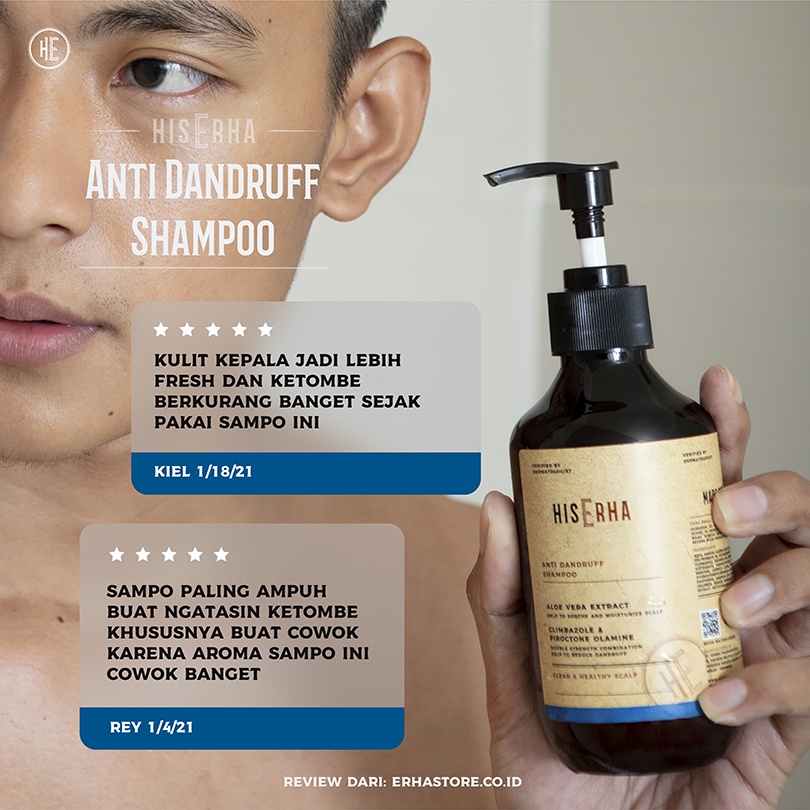 HIS ERHA Shampoo Pria Anti Ketombe - Anti Dandruff Shampoo 270 ml