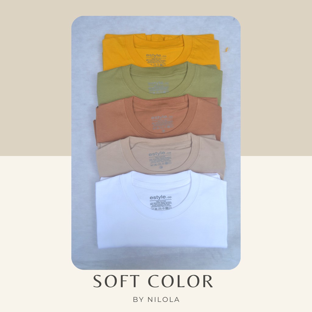 KAOS POLOS/KAOS MURAH/KAOS UNISEX/KAOS WARNA SOFT/KAOS COTTON COMBED/ONECK