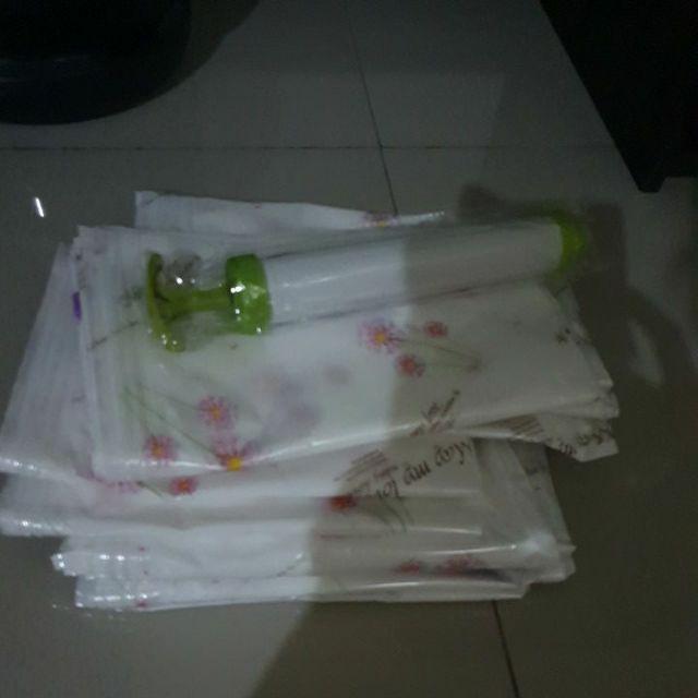 Vacuum Bag & Vakum Bag Plastik Set Isi 8 + Gratis Pompa