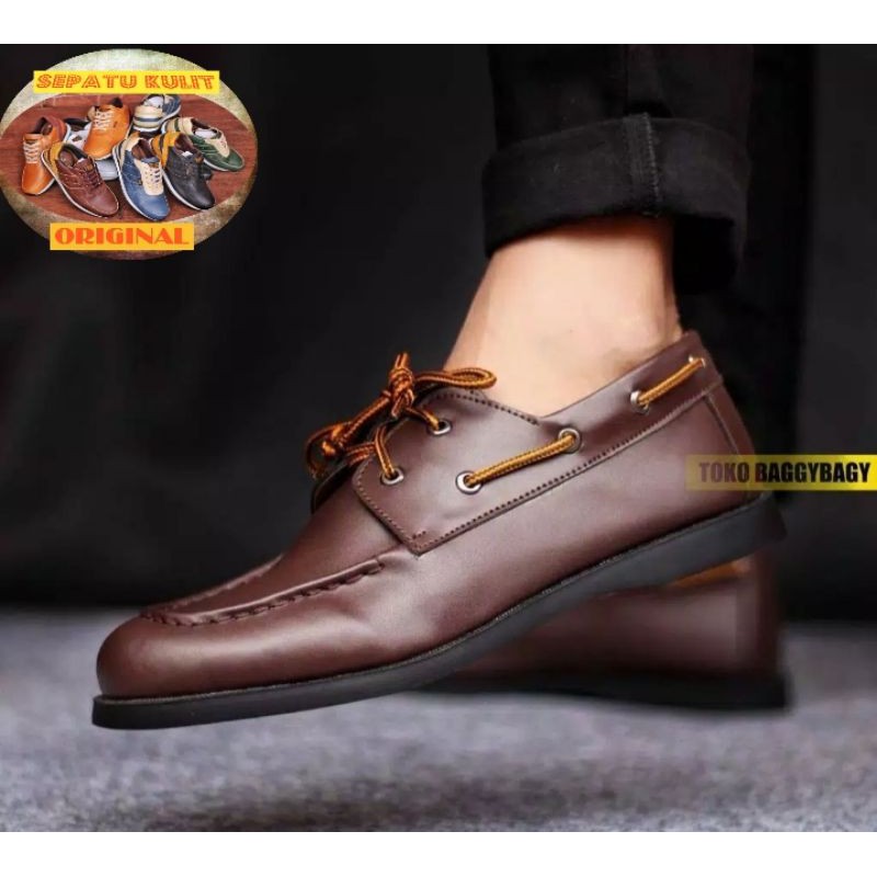 Sepatu Formal Pria Pantofel Kulit Pu Asli Kerja Santai Nongkrong Gaya Baraya Original