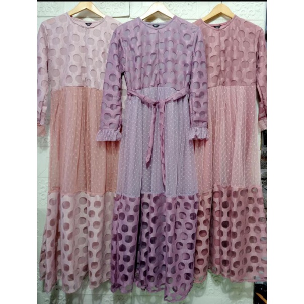 OZIAS Dress Brukat Tile Polkadot Terbaru