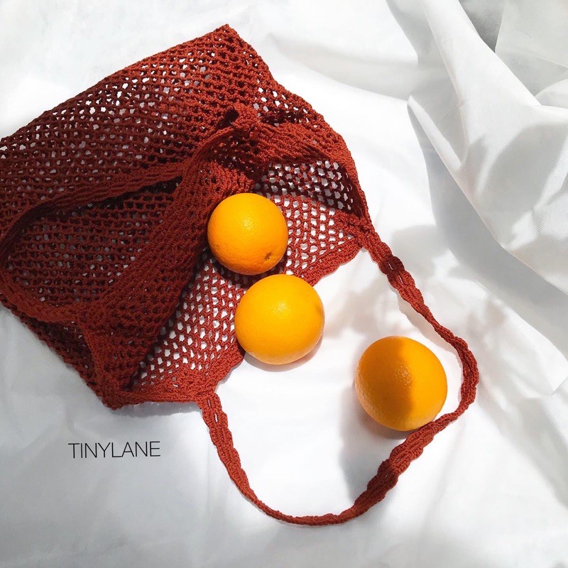 net crochet bag • totebag net rajut terracotta