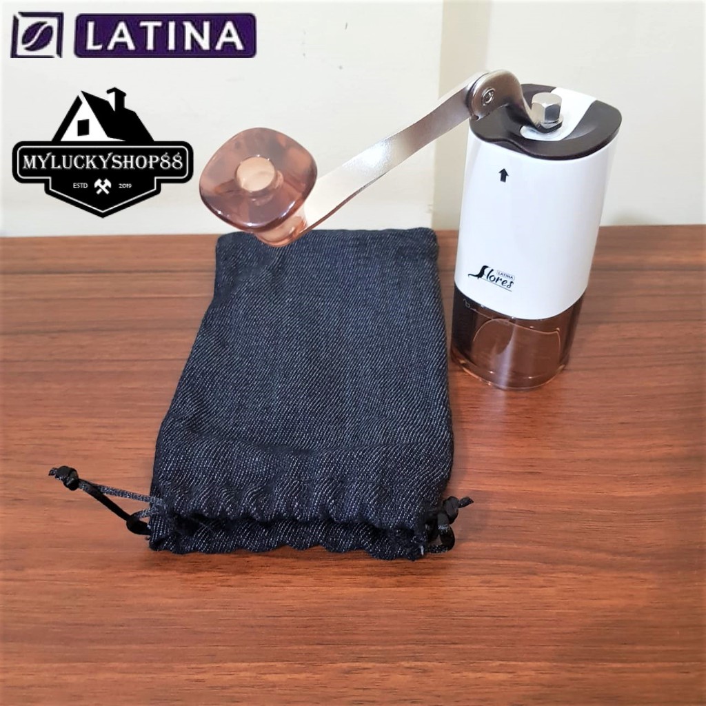 Latina Flores Mini Coffee Grinder Gilingan Kopi Manual Ceramic Burrs