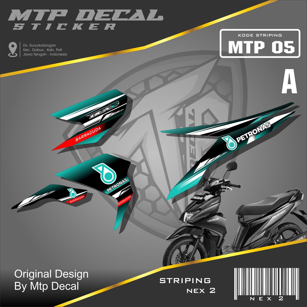 Sticker Striping Suzuki NEX 2 Semifullbody-Striping Suzuki Nex 2 Motif Racing MTP-005