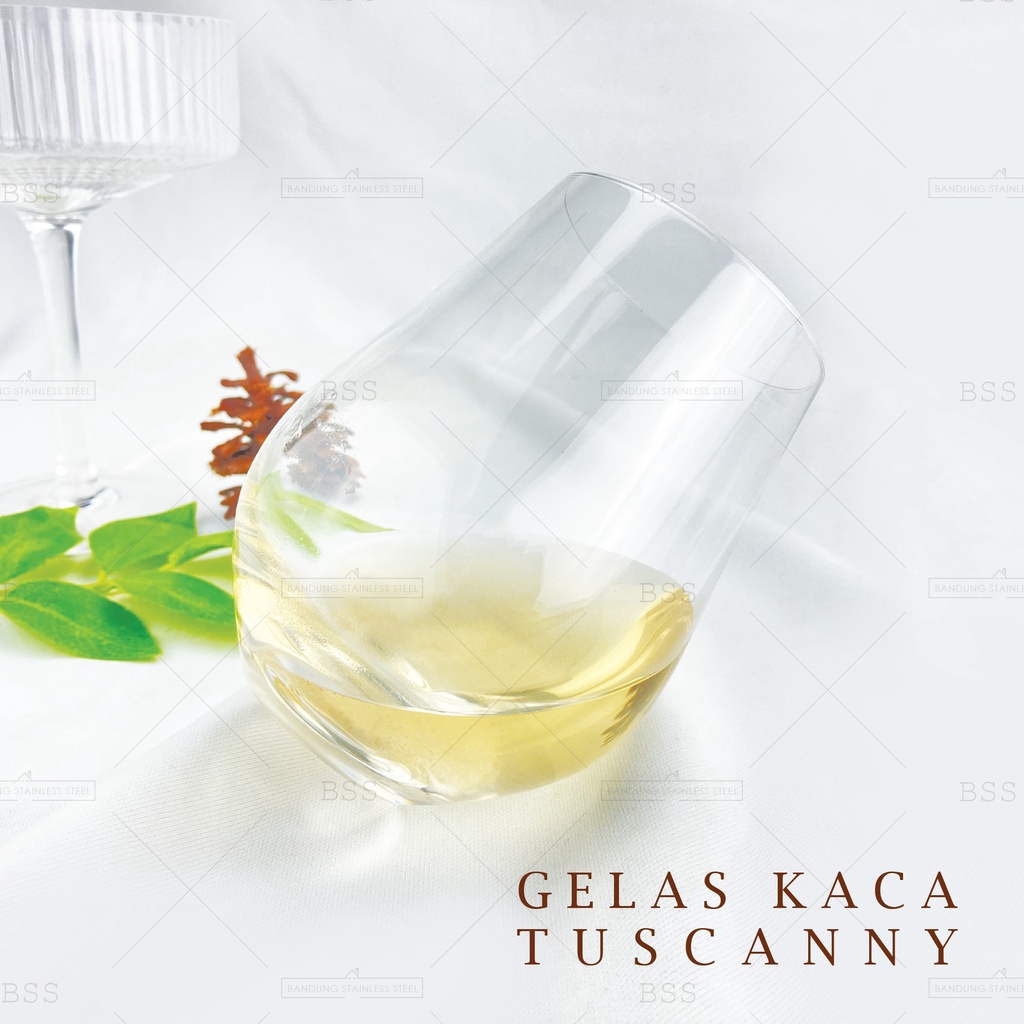 Gelas Kaca 350ml Tuscany Weight base Balancing cocktail Mojito elegant oval curve clear