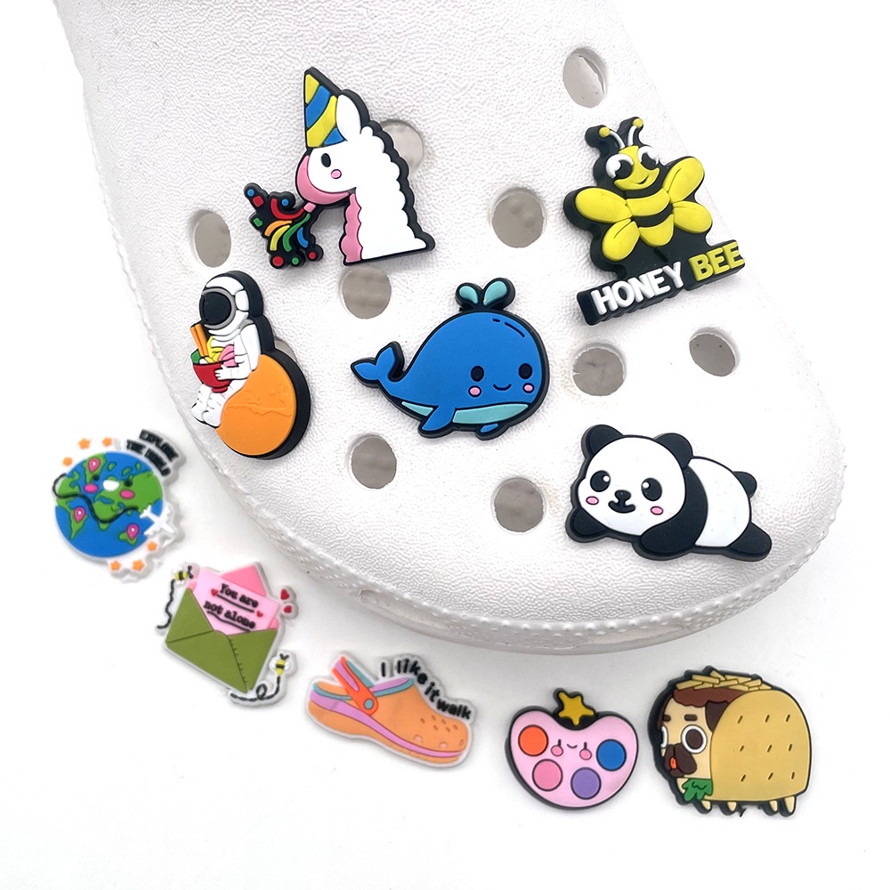 ️Kartun panda unicorn Sandal Jibbitz shoe charms Bahan DIY untuk decorate sepatu accessories imut Crocs Pin aksesoris sepatu