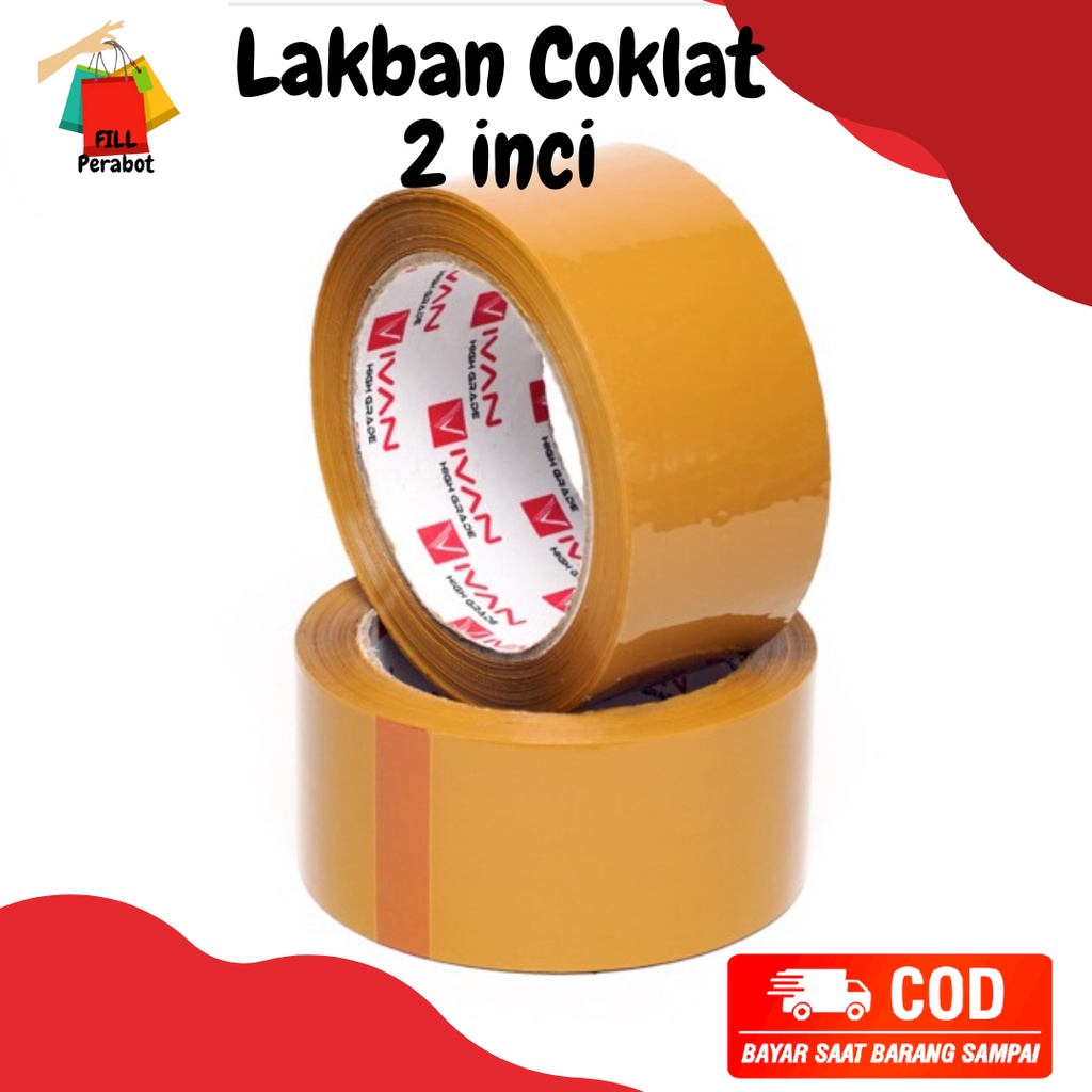 

LAKBAN COKLAT 2 INCI × 72 YARD / ISOLATIP COKLAT / SOLASI COKLAT