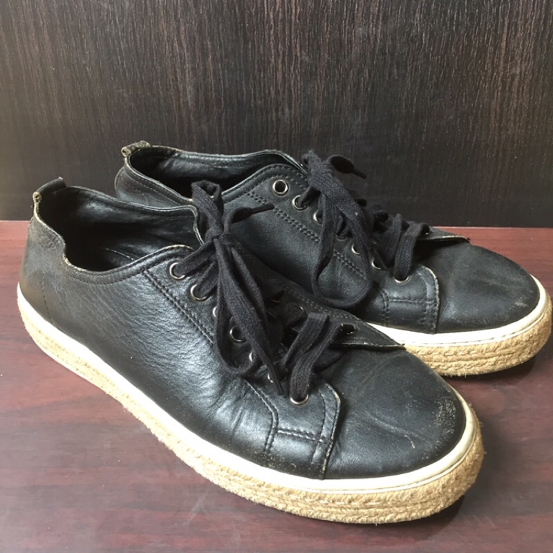 SEPATU PRADA BLACK LEATHER SECOND