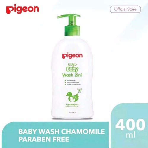 Pigeon Baby Sabun Sampo Shampoo Cair Wash Botol Bottle 2 in 1 Pump 400 ml Chamomile