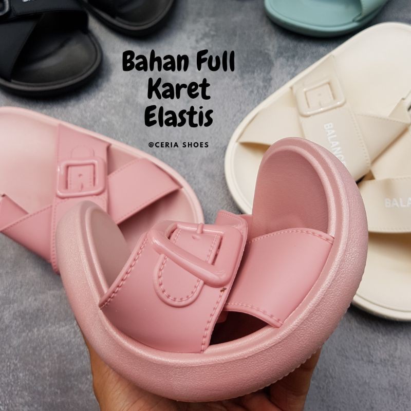 [BEST SELLER] Sendal Jelly Cuted BLC Import Full Karet Lentur Elastis Sandal Slop Silang Kokop-3