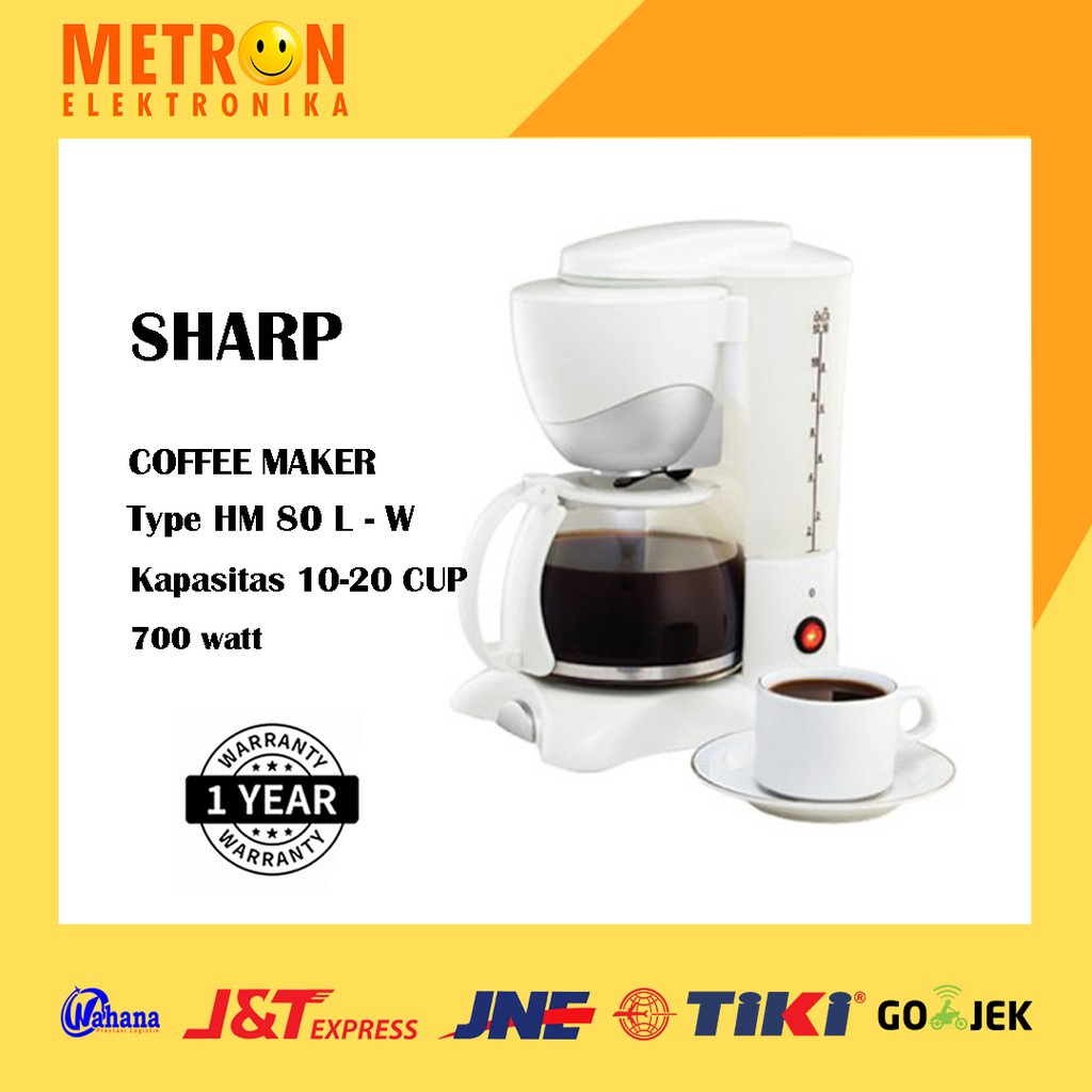 SHARP HM 80 L - W / COFFEE MAKER 700 WATT / MESIN PEMBUAT KOPI / HM80LW