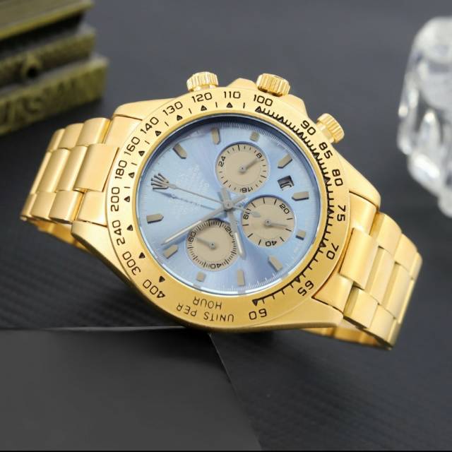 Jam Tangan Pria Rolex Cronograp Super Mewah Dan Elegan - Jam Tangan Rolex Warna Gold - Rolex 002