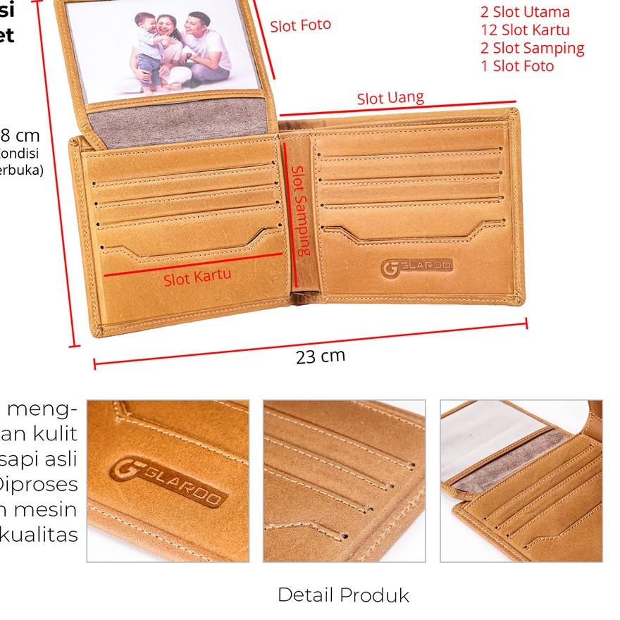 ✨BIG SALE✨ DOMPET KULIT GLARDO WFL001 | KULIT SAPI ASLI | GARANSI 2 TAHUN 